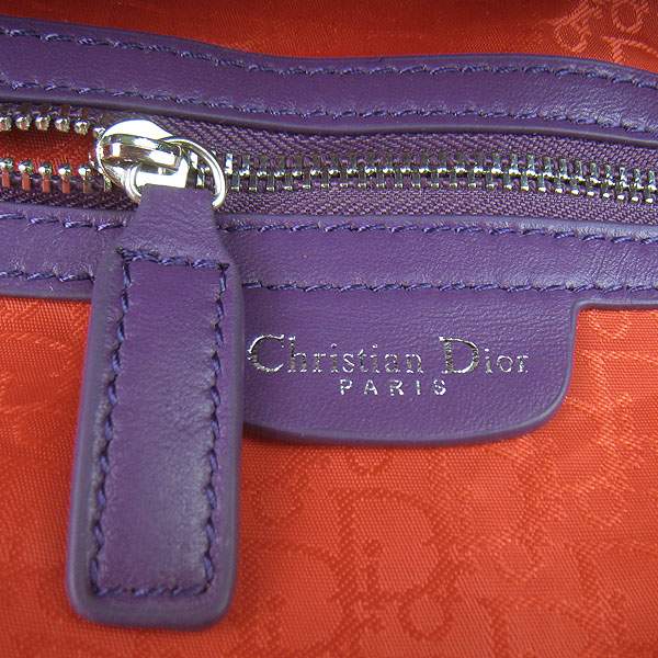Christian Dior 6018 Color Matching Lambskin Shoulder Bag-Peach Red